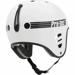 Pro-Tec Full Cut Helmet - Gloss White W/ Accessory Clip -Surf Edge Shop Pro Tec Full Cut Wakeboard Helmet Gloss White Back Alt 39185.1648823819