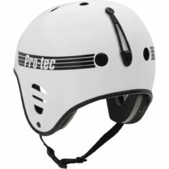 Pro-Tec Full Cut Helmet - Gloss White W/ Accessory Clip -Surf Edge Shop Pro Tec Full Cut Wakeboard Helmet Gloss White Back 90889.1648823819