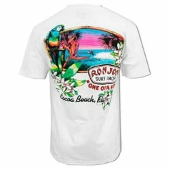 Ron Jon Paradise Surf Pocket Tee -Surf Edge Shop d800x800 10010399001D white ronjon paradise surf tee back1