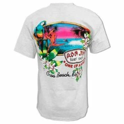 Ron Jon Paradise Surf Pocket Tee -Surf Edge Shop d800x800 10010399092D heather grey ash ronjon paradise surf tee back