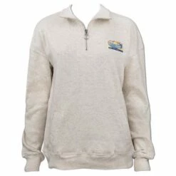 Ron Jon Ladies Dakota Quarter Zip Fleece -Surf Edge Shop d800x800 10360318112D oat heather ron jon dakota quarter zip front