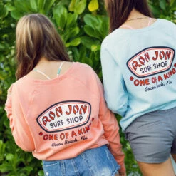 Ron Jon Ladies Classic Badge Crew Neck Pullover -Surf Edge Shop d800x800 10360319606 melon ron jon ladies melon classic badge crew neck pullover lifestyle 2
