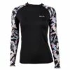 Ron Jon Womens Floral-Black Kailana Long Sleeve Rash Guard