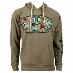 Ron Jon Unisex Hibiscus Badge Pullover Hoodie -Surf Edge Shop d800x800 10420845074 olive ron jon hibiscus badge hoodie front