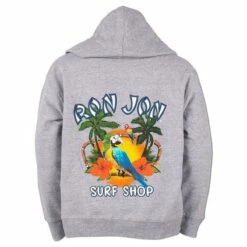 Ron Jon Kids New Parrot Badge Hoodie -Surf Edge Shop d800x800 10460265310 grey heather ron jon kids new parrot badge hoodie back