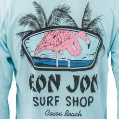 Ron Jon Flamingo UPF Long Sleeve Sun Shirt -Surf Edge Shop d800x800 10480460082 aqua ron jon flamingo upf ls sun shirt back graphic