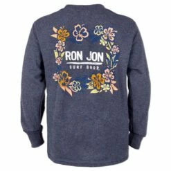 Ron Jon Kids Floral Border Long-Sleeve Tee -Surf Edge Shop d800x800 11580047311 navy heather ron jon kids floral border ls tee back