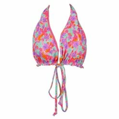 Ron Jon Juniors Ruched Floral Tri Bikini Top