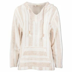 Ron Jon Juniors Striped Baja Pullover Hoodie -Surf Edge Shop d800x800 13300130183 taupe ron jon juniors striped baja pullover hoodie front