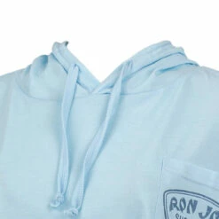 Ron Jon Juniors Palm Long Sleeve Hooded Pocket Crop Tee -Surf Edge Shop d800x800 13310451081 light blue ron jon juniors palm long sleeve hooded pocket tee neck
