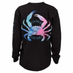 Ron Jon Juniors Cocoa Beach Watercolor Crab Long Sleeve Tee -Surf Edge Shop d800x800 13310456095 black ron jon juniors water color crab black long sleeve tee back