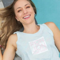 Ron Jon Juniors Palm Knotted Tank -Surf Edge Shop d800x800 13320680081 light blue ron jon juniors palm knotted tank top lifestyle 1