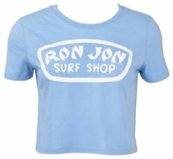 Ron Jon Juniors Large Badge Crop Top -Surf Edge Shop d800x800 13340835081 light blue ron jon juniors large badge crop top front