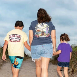 Ron Jon Juniors Hello Sunshine V-Neck Tee -Surf Edge Shop d800x800 13340839086 navy ron jon juniors hello sunshine v neck tee lifestyle 1