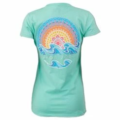 Ron Jon Juniors Wavy Sunset Graphic Tee -Surf Edge Shop d800x800 13340857254 celadon ron jon juniors wavy sunset v neck tee back