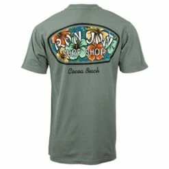 Ron Jon Hibiscus Badge Tee -Surf Edge Shop d800x800 17030803071 green ron jon hibiscus badge tee back