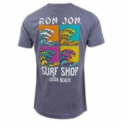 Ron Jon Square Wave Tee -Surf Edge Shop d800x800 17040217106D blue heather ron jon square wave tee back