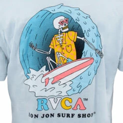 RVCA Ron Jon Light Blue Luke P Surfing Skeleton Tee 8 RVCA Ron Jon Light Blue Luke P Surfing Skeleton Tee -Surf Edge Shop d800x800 20140608081 light blue rvca ron jon luke p surfing skeleton tee back graphic