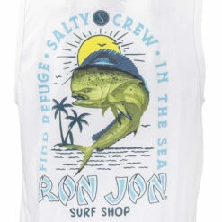 Salty Crew Ron Jon White Mahi Mayhem Tank -Surf Edge Shop d800x800 20140710001 salty crew ron jon white mahi mayhem tank back graphic