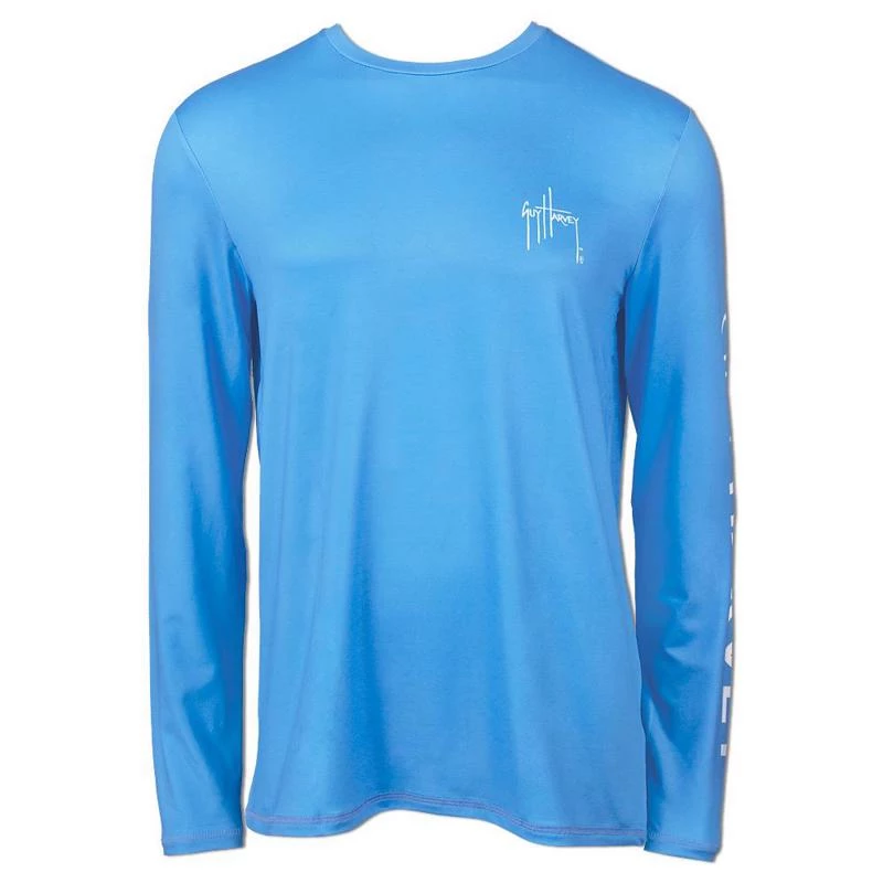 Guy Harvey Ron Jon Azure Blue Mahi Flyers Long-Sleeve Sun Shirt