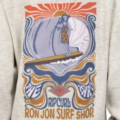 Rip Curl Ron Jon Juniors Shredder Zip Hoodie -Surf Edge Shop d800x800 30090154605 light grey rip curl ron jon juniors shredder zip hoodie back graphic